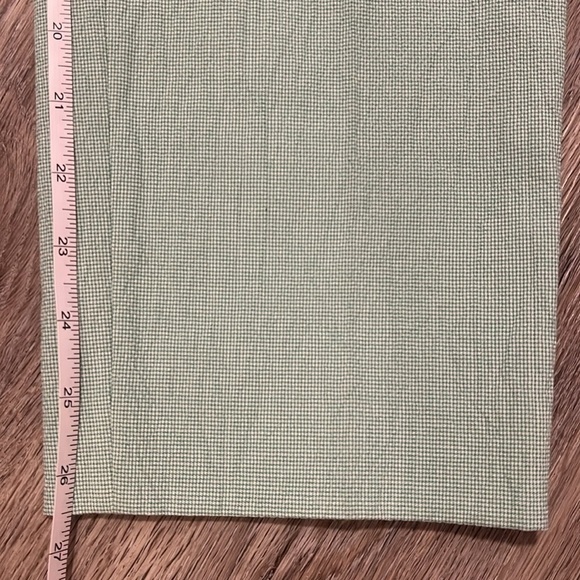 DKNY Green And White Gingham  High Waisted Pants - Picture 12 of 12